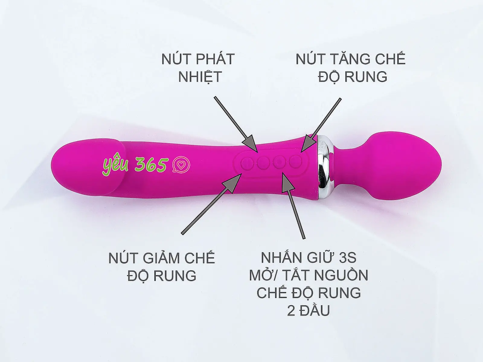 Máy massage điểm G rung 2 đầu Double End ấm nóng pin sạc