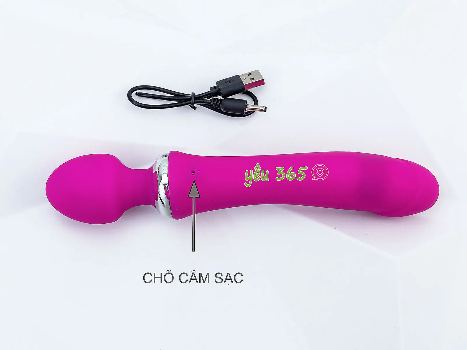 Máy massage điểm G rung 2 đầu Double End ấm nóng pin sạc
