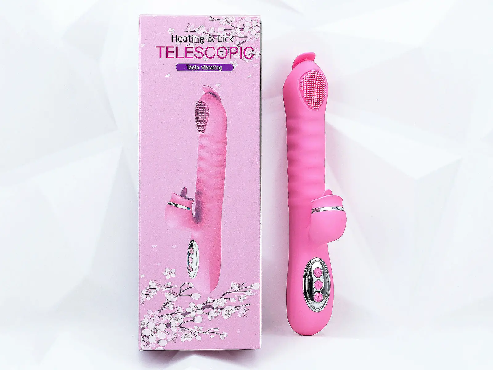 Máy mát xa lưỡi liếm 2 đầu Telescopic liếm, thụt pin sạc, warming mini