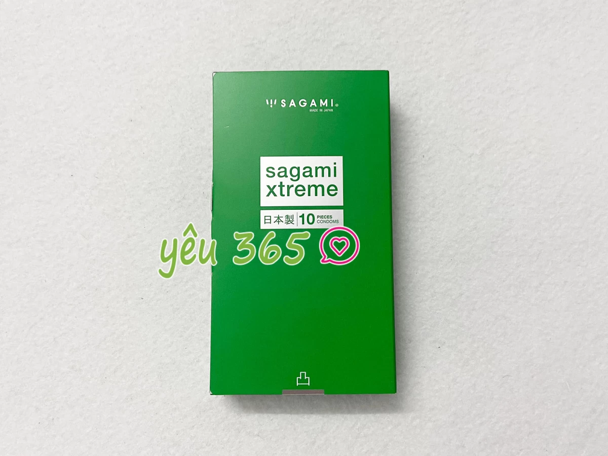 Bao cao su có gai Nhật Bản Sagami Xtreme Green Siêu Mỏng 10 bao