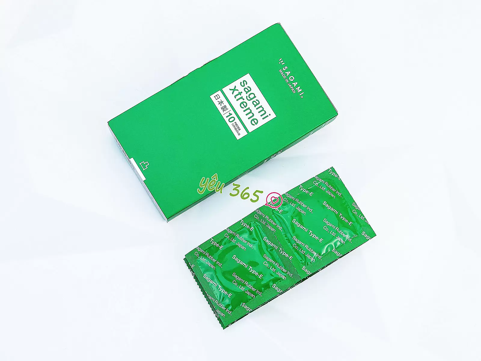 Bao cao su có gai Nhật Bản Sagami Xtreme Green Siêu Mỏng 10 bao