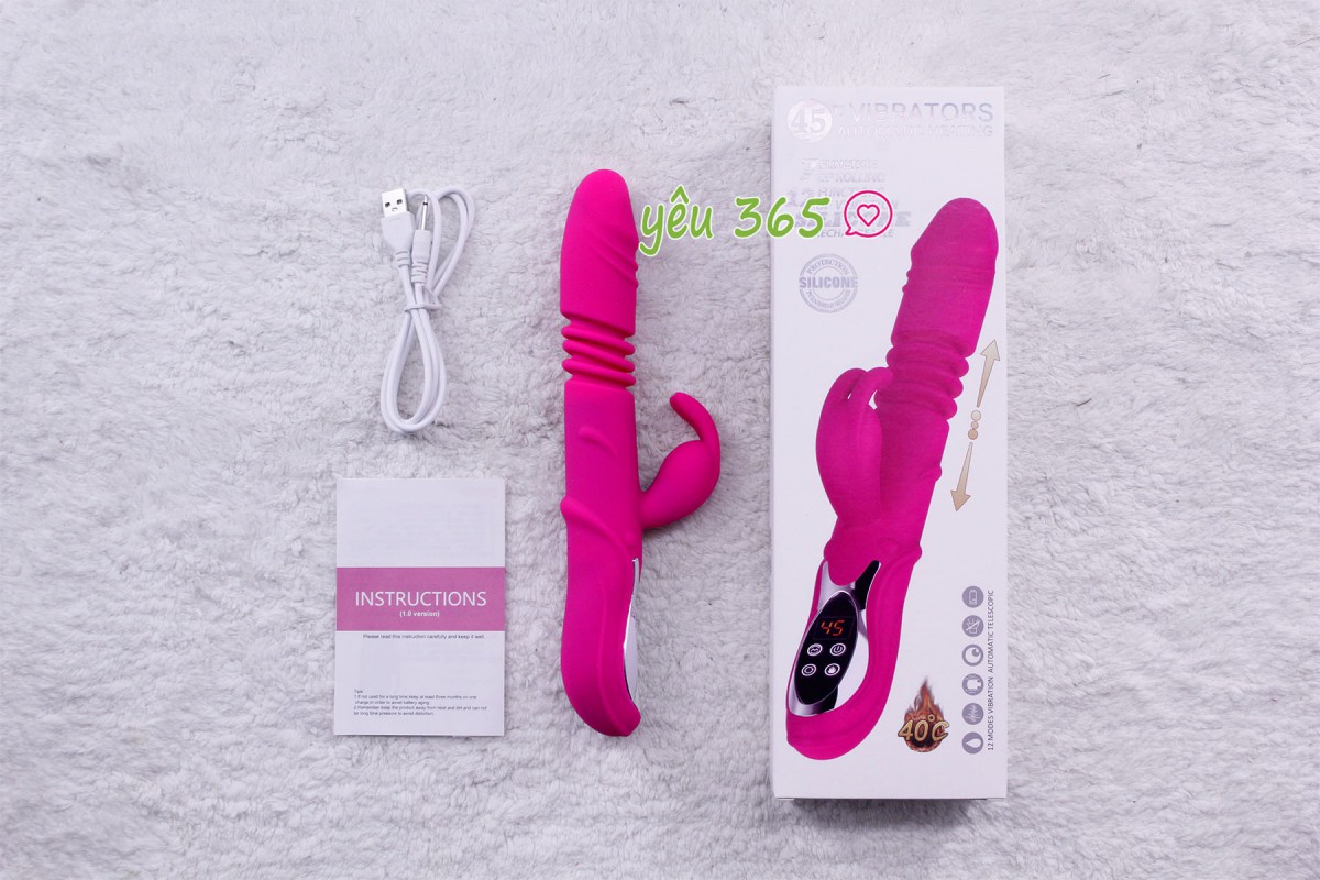 Dương vật giả rung thụt, phát nhiệt Rabbit Vibrator 3