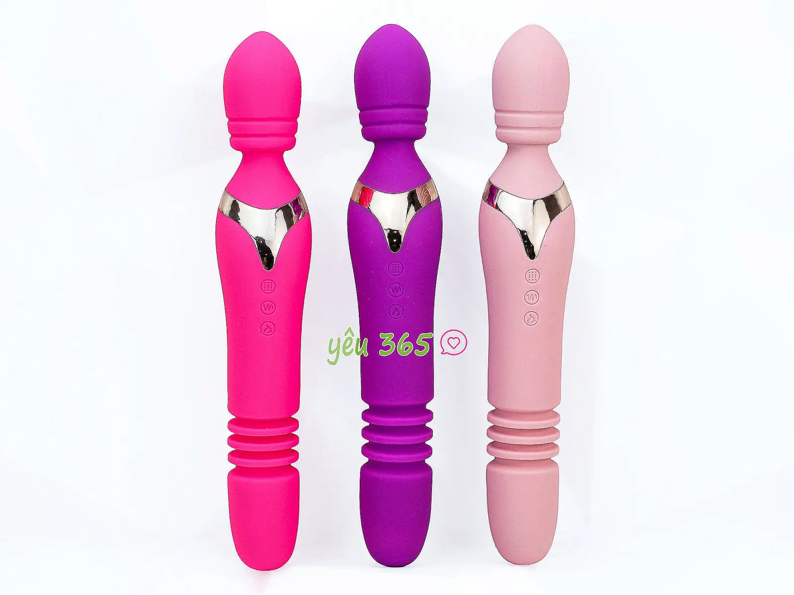 Máy massage điểm G Man Nuo phát nhiệt 2 đầu rung thụt, ngoáy pin sạc