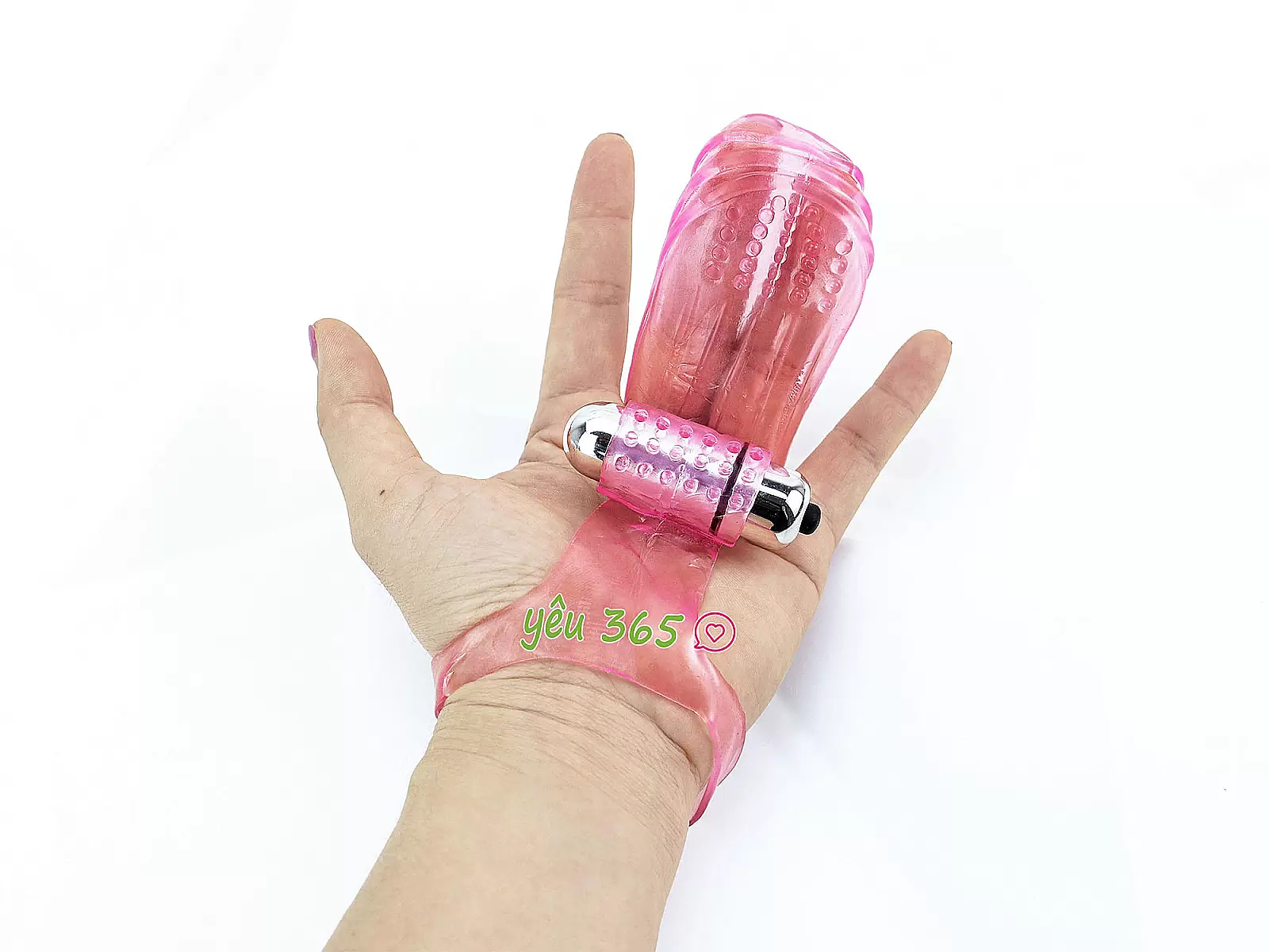 Bao silicone có rung đeo ngón tay kích thích vùng kín