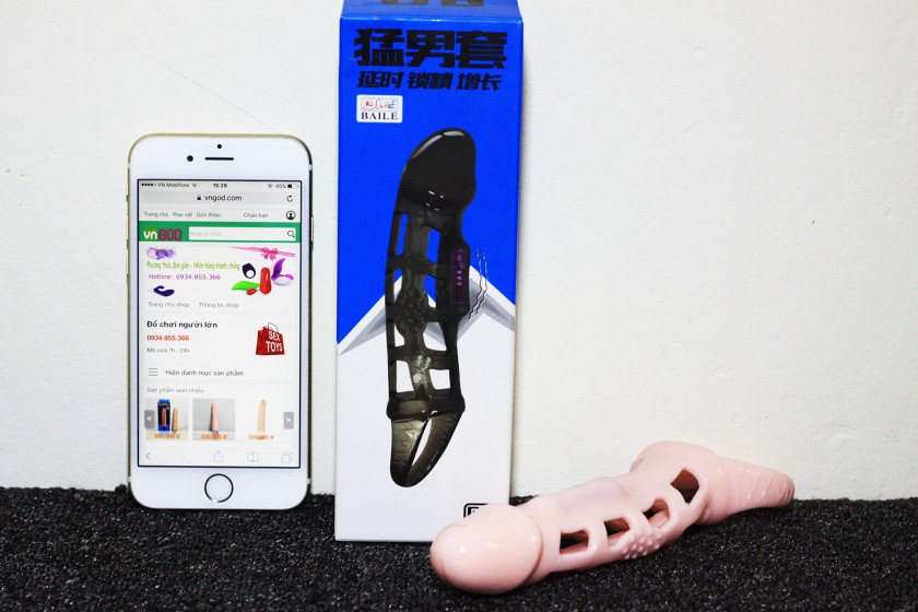 Bao cao su donzen lưới MEN Extender có quai đeo thân rung 5