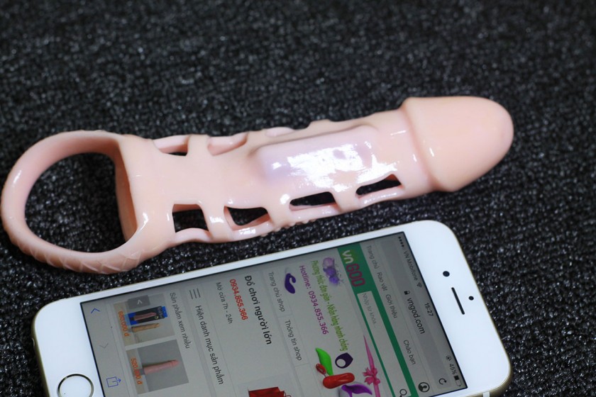 Bao cao su donzen lưới MEN Extender có quai đeo thân rung 6