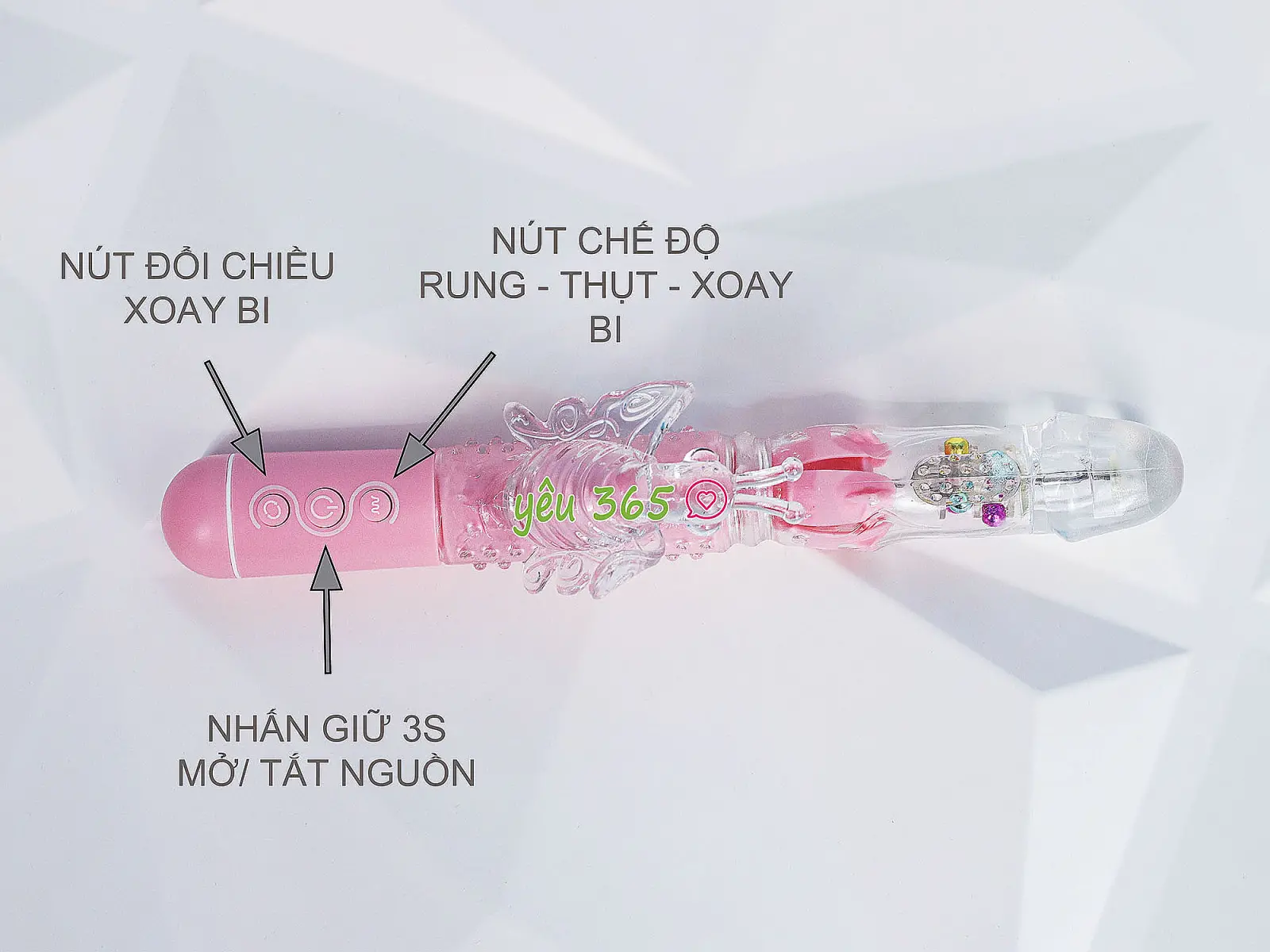 Dương vật giả rung thụt LOTUS pin sạc