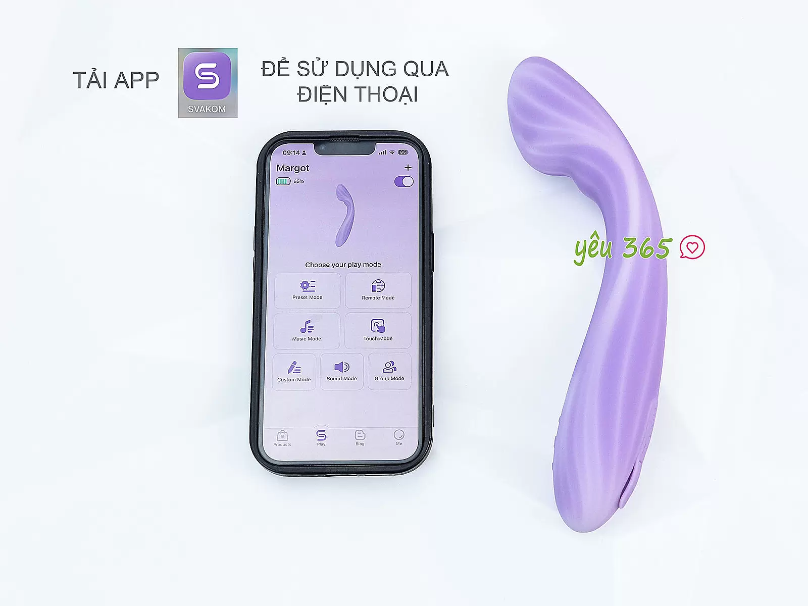 Máy massage Svakom Margot nhiều chế độ rung kết nối từ xa qua App điện thoại