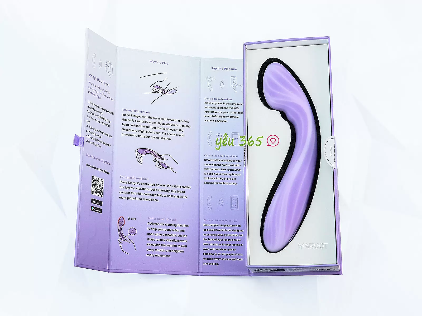 Máy massage Svakom Margot nhiều chế độ rung kết nối từ xa qua App điện thoại