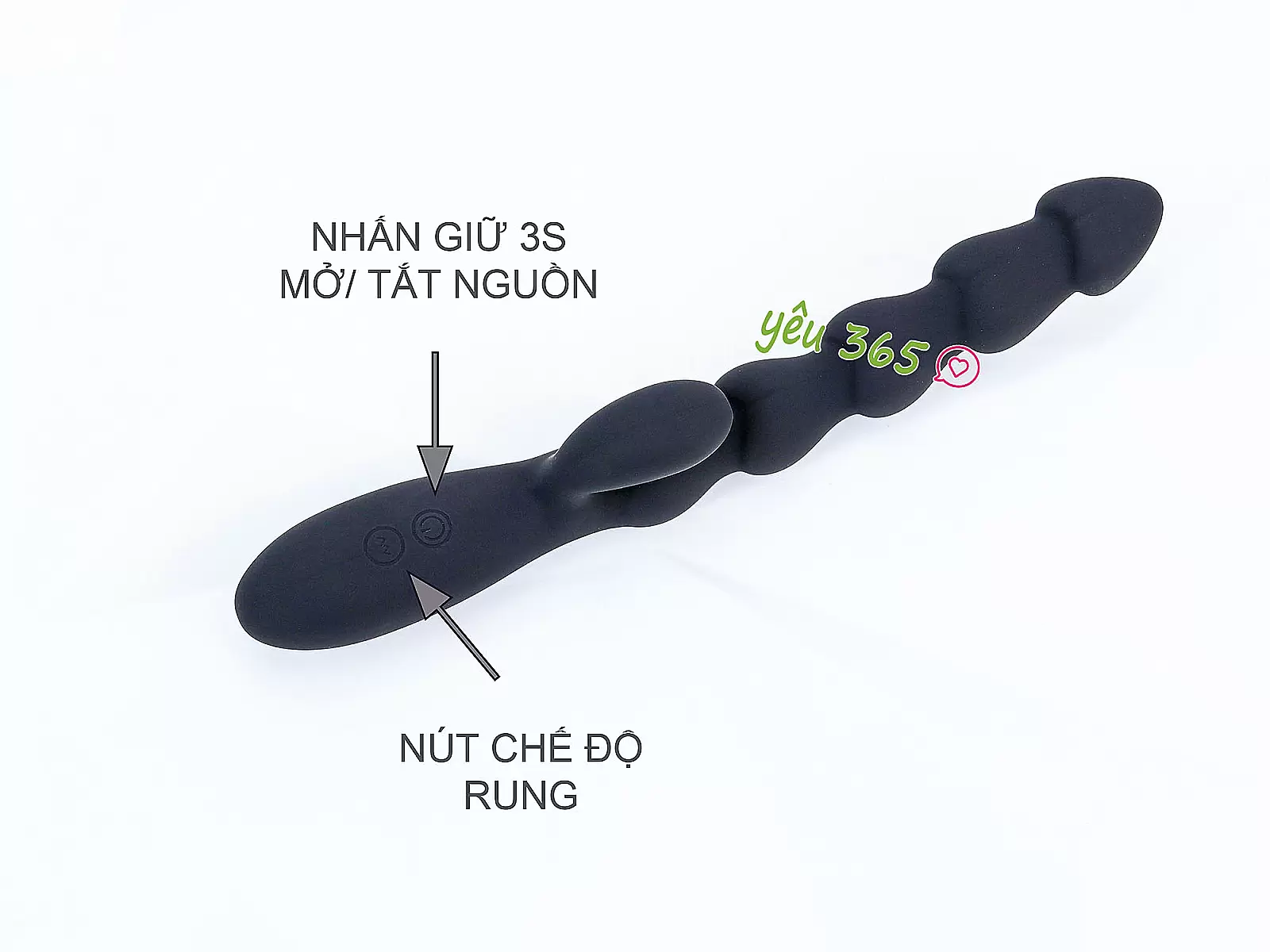 Máy rung massage Threaded hậu môn 2 nhánh pin sạc