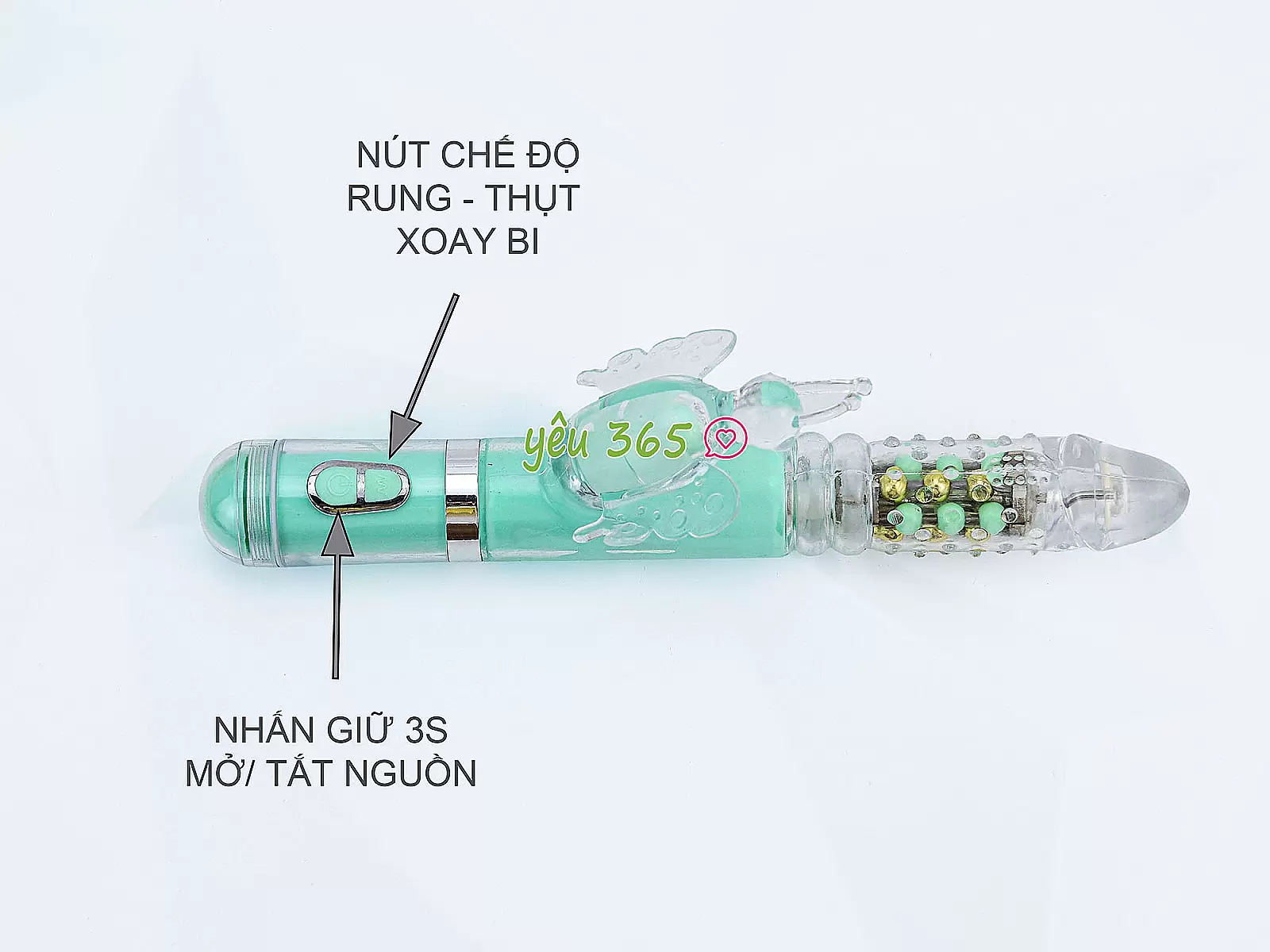 Dương vật giả đa năng rung thụt xoay bi có nhánh Mazarine