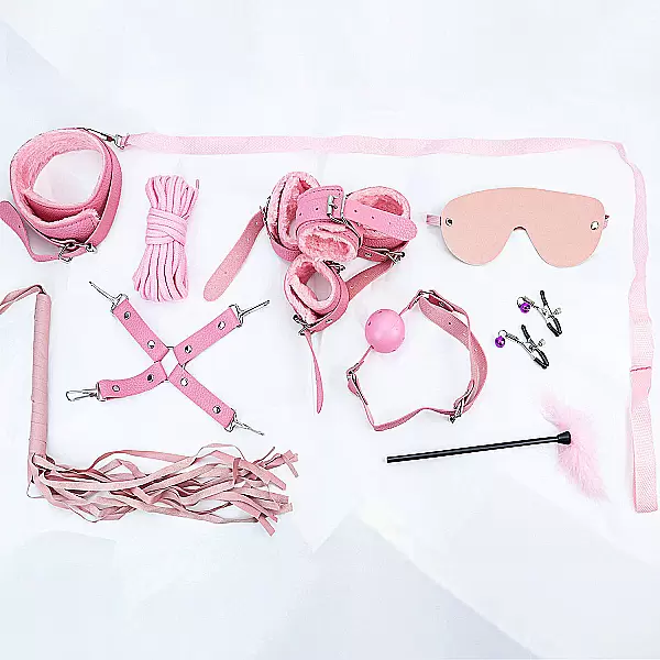 Bộ đồ chơi bạo dâm 10 món màu hồng - đen gợi cảm