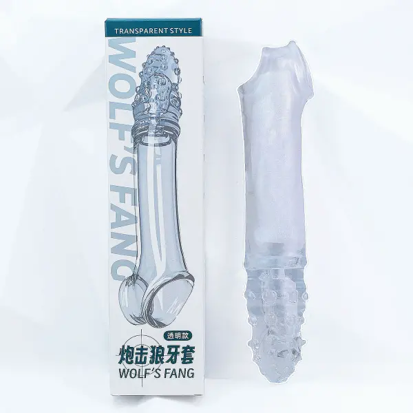 Bao cao su đôn dên Wolf's Fang có gắn bi rung tăng kích thước