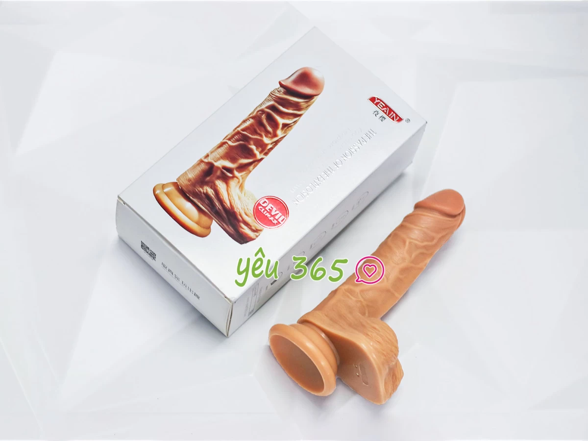 Dương vật giả có đế rung ngoáy ấm nóng pin sạc điều khiển không dây Devil