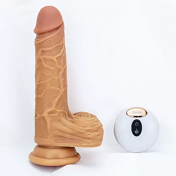 Dương vật giả có đế rung ngoáy ấm nóng pin sạc điều khiển không dây Yeain Devil