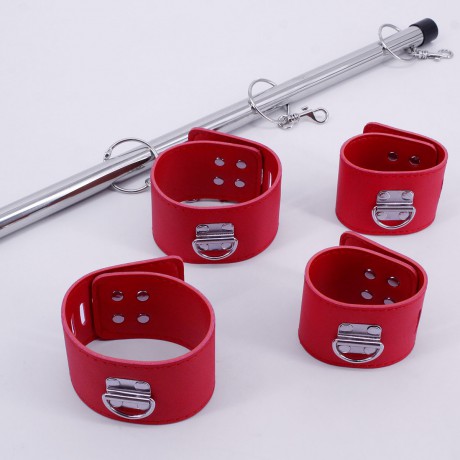 Còng tay + còng chân BDSM – bộ bondage khóa da