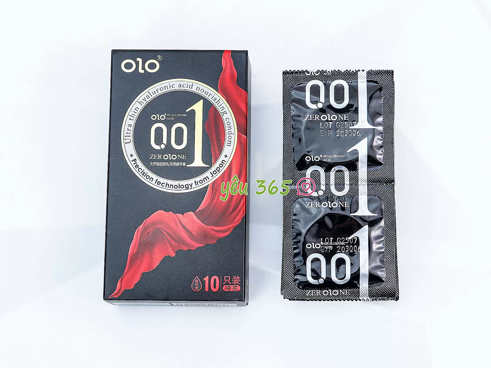 Bao cao su OLO Thin 001 Square Black hộp 10 bao