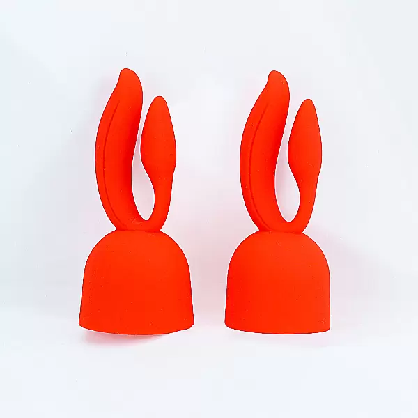 Đầu phụ máy mát xa 2 nhánh tai thỏ màu đỏ