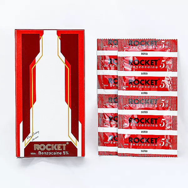 Bao cao su Rocket Benzocaine 5% – gai nổi kéo dài