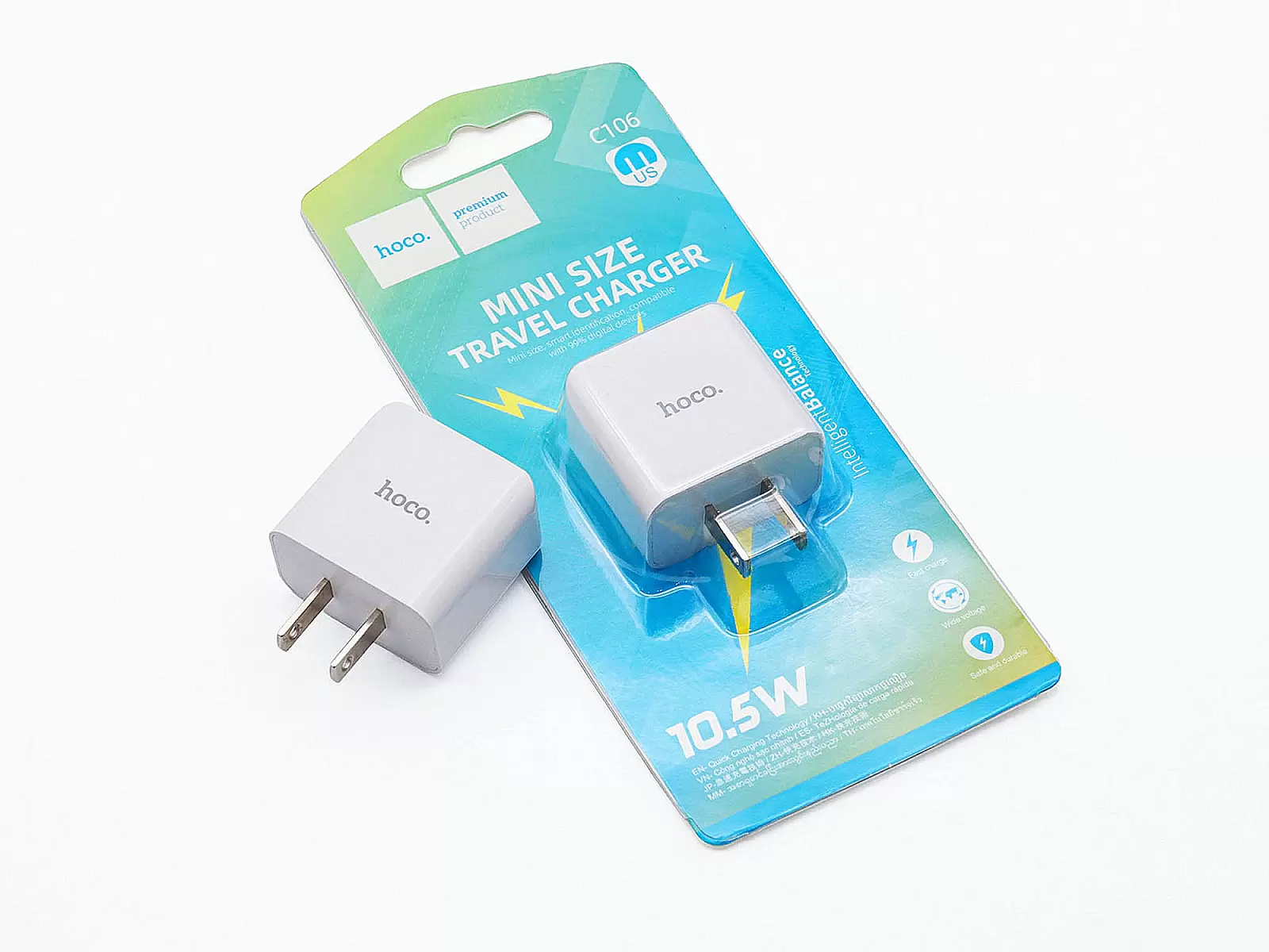 Củ sạc Hoco Mini Size Travel Charger 10.5W giá rẻ, lành tính nhanh cho sex toy pin sạc